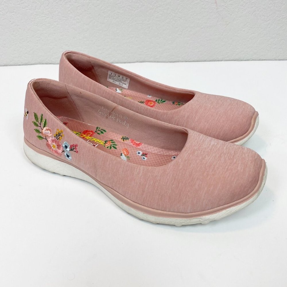 Skechers Microburst Floral Embroidered Flats 8